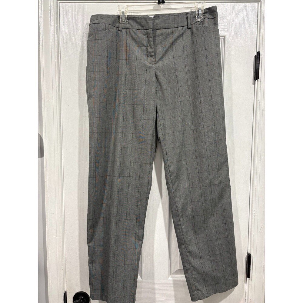 AGB Gray Glen Plaid Dress Pants Womens Size 12 Career Stretch Slacks